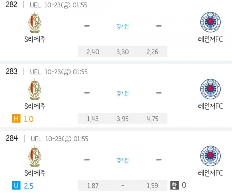 2020. 10.22 UEL UEFA 유로파 조별리그 1차전 S리에주 레인저 | L포즈난 벤피카 | PSV 그라나다 | PAOK 오모니아 | 나폴리 알크마르 | 리예카 소시에다드