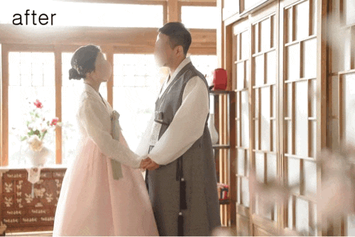  [기본보정] 냥포토 웨딩사진보정업체 - 신랑 & 신부님 한복 & 얼굴 라인 및 피부톤 정리, 색상보정 등