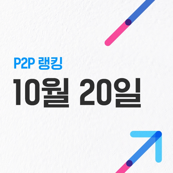  P2P금융협회 가입업체 투자 사이트 순위 - 10월 20일