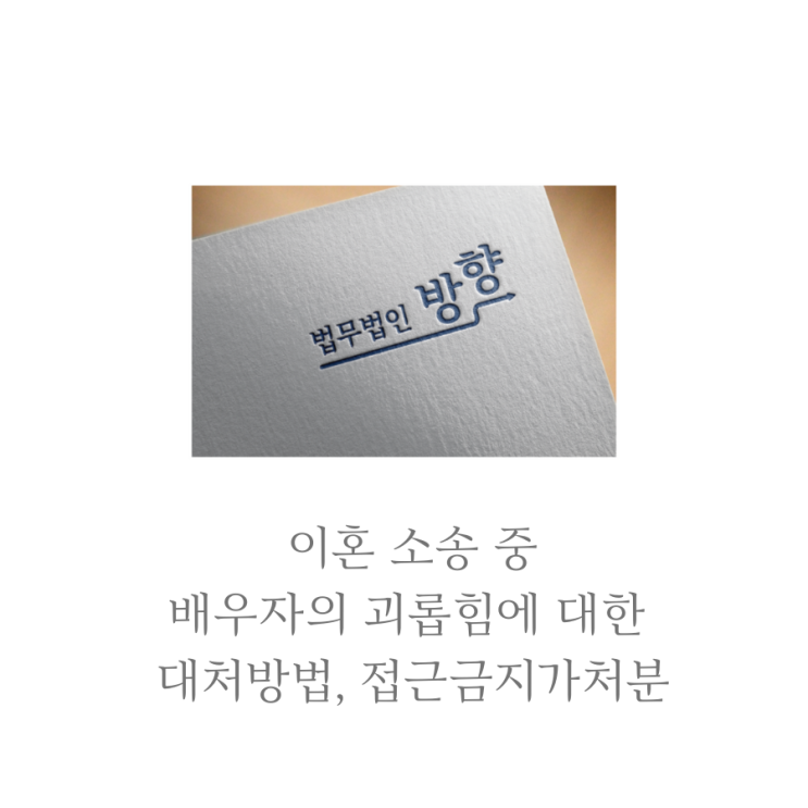  이혼 소송 중 배우자의 괴롭힘에 대한 대처방법, 접근금지가처분