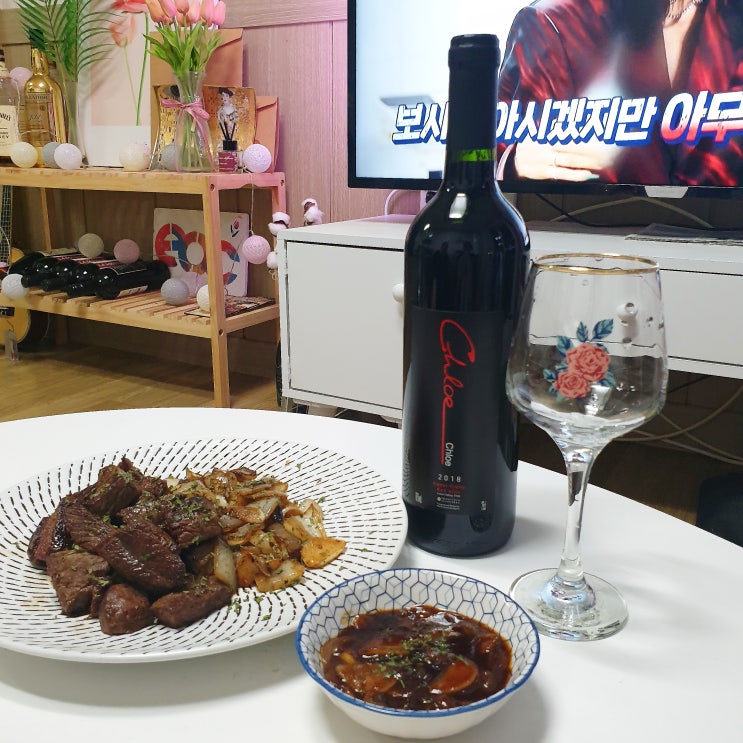  [주류 리뷰] 클로에 레드와인 후기(feat.소고기 등심 스테이크)