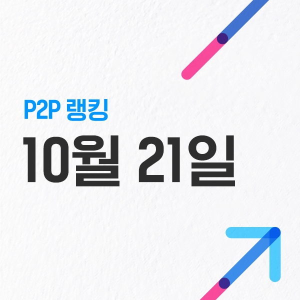  P2P사이트 순위, 수익률 - 10월 21일