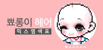  [KMS 캐시] 메이플스토리 뾰롱이 여자 헤어 믹스염색표(믹염)