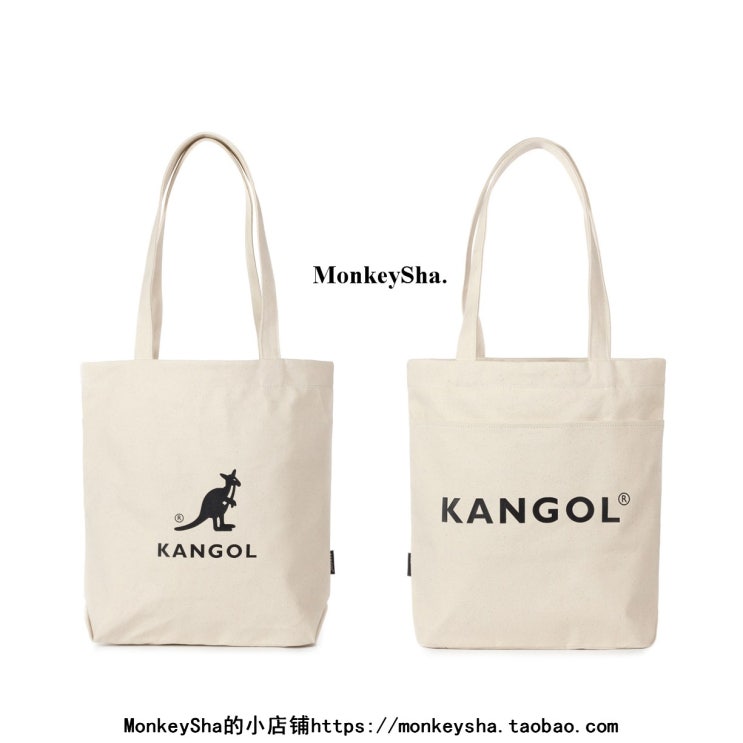 [MonkeySha] KANGOL 캥거루 에코 백 레저 캔버스 친환경 핸드백 숄더백 토트 백
