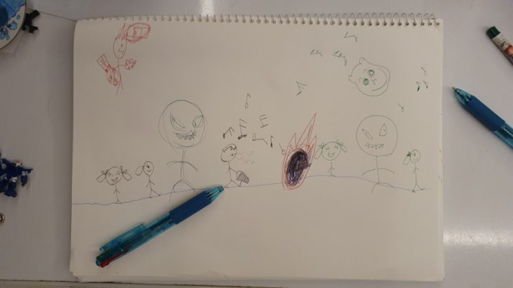  7살 그림 기록, 아빠의 엉뚱한 그림 분석, 그림놀이 (20.10.7 아들 그림)