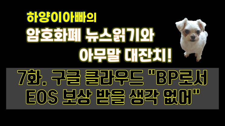  [아무말대잔치] 7화. 구글 클라우드 "BP로서 EOS 보상 받을 생각 없어"(Feat.하양이아빠)