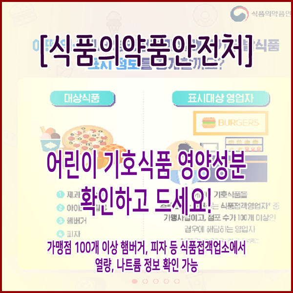  [식품의약품안전처] 어린이 기호식품 영양성분 확인하고 드세요!