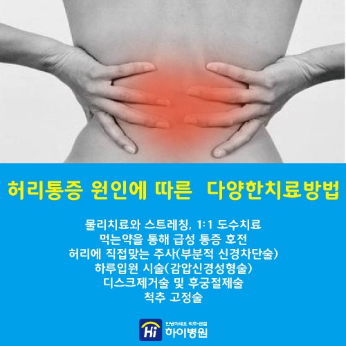 인천 계산동 허리디스크 병원은 인천하이병원~허리 도수치료/신경성형술까지 알아본다.