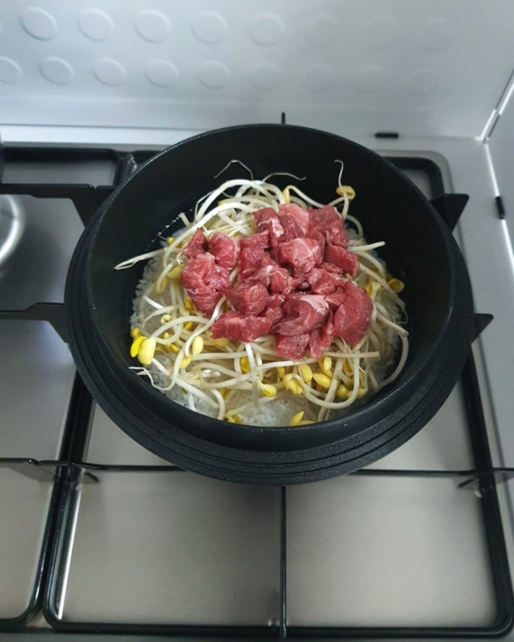  가마솥으로 소고기콩나물밥 해먹기
