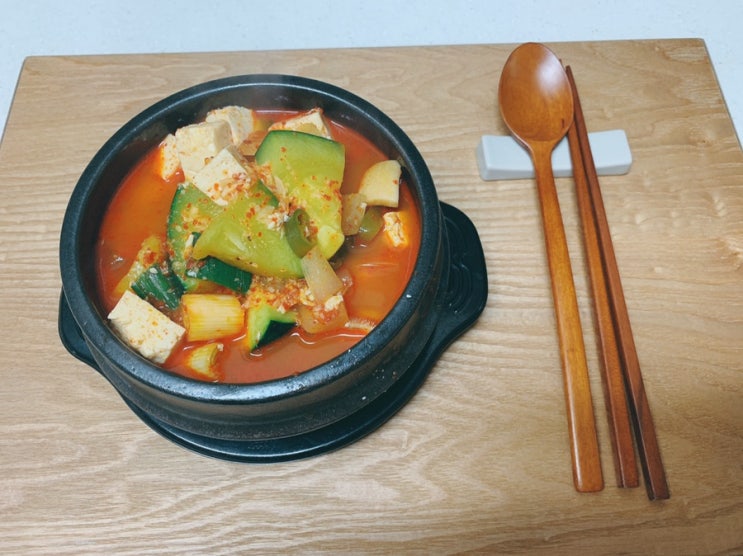  조선호박 둥근호박으로 얼큰한 호박두부찌개