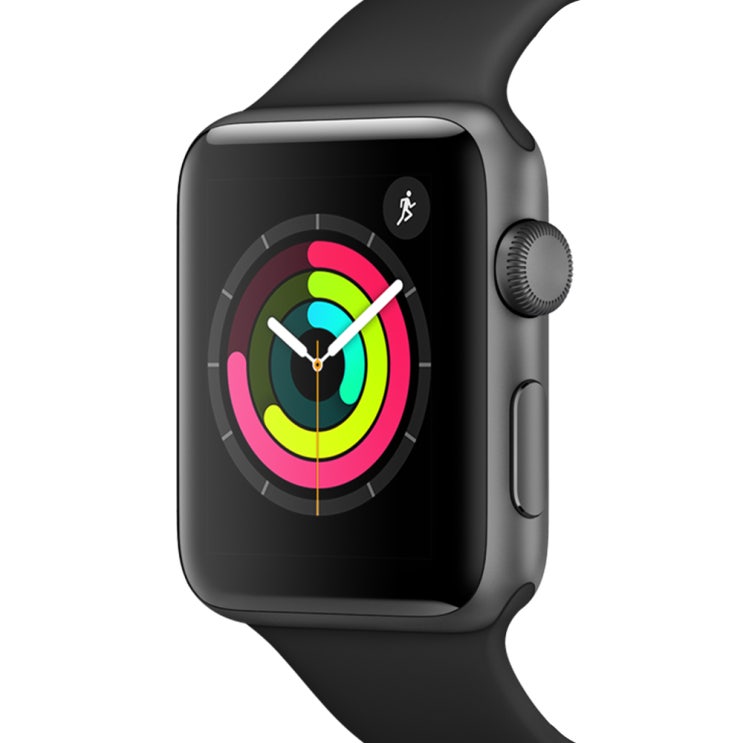 Apple 애플워치3 GPS 42mm + 알루미늄 케이스, MTF32KH/A, 스페이스그레이(MTF32KH/A), 블랙(밴드)