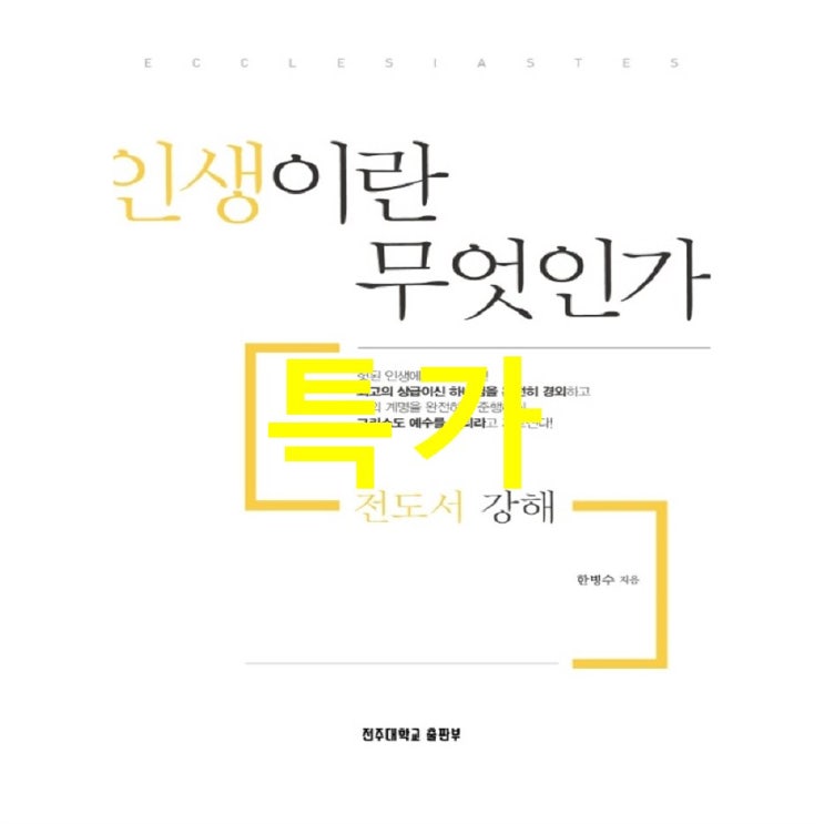 특가상품 전도서 강해 인생이란 무엇인가~ 리얼리뷰예요