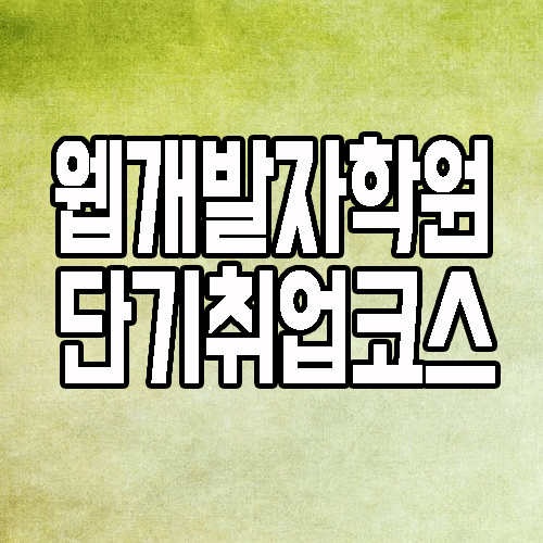 웹개발자학원 : 내일배움카드를 통한 전액무료 국비지원 취업과정