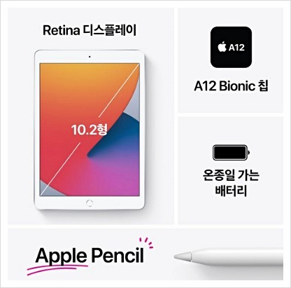  사전예약중 Apple iPad 애플 아이패드10.2 8세대  Wi-Fi + Cellular 32GB 128GB MYML2KH/A