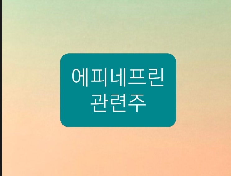 아나필락시스(에피네프린) 관련주 아나필락시스(에피네프린) 관련주