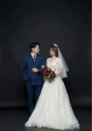  [기본보정] 냥포토 웨딩사진보정업체 - 드레스 & 턱시도 라인 정리, 신랑 & 신부 얼굴 라인 및 피부톤 정리, 승모근 축소, 신랑 어깨 늘리기 등