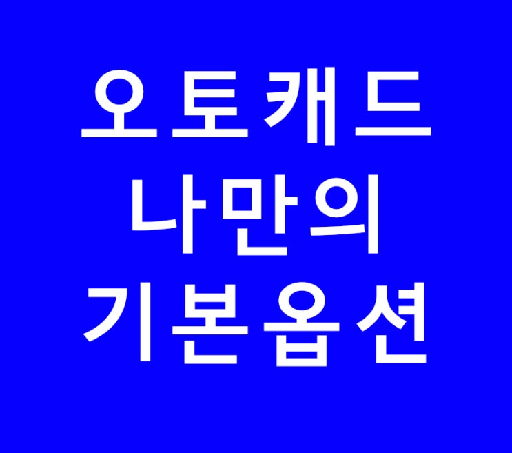 오토캐드(autocad) 나만의 기본옵션 설정