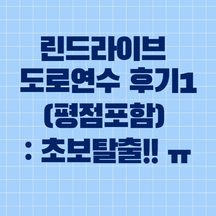  내돈내산 린드라이브 도로연수 후기1(평점포함) : 초보탈출!