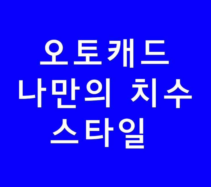 오토캐드 나만의 치수 스타일 오토캐드 나만의 치수 스타일