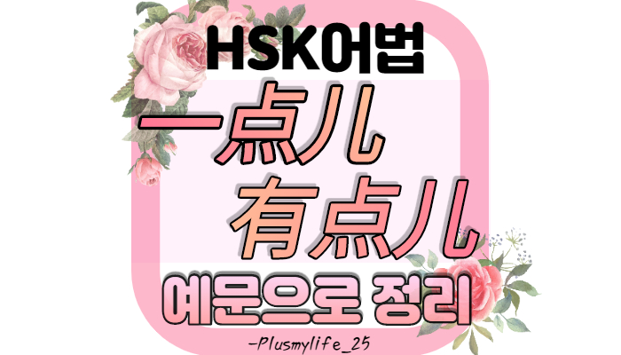  一点儿 有点儿 비교 및 차이 (중국어 조금,약간)