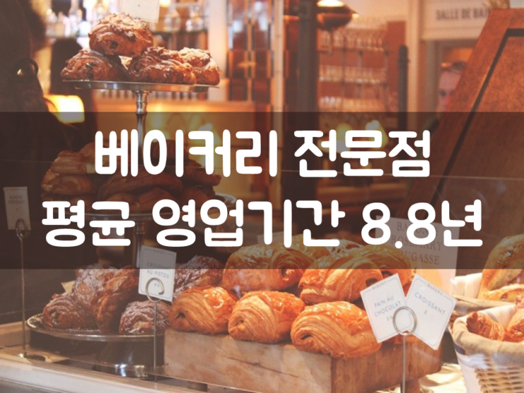  베이커리 전문점 평균 영업기간 8.8년