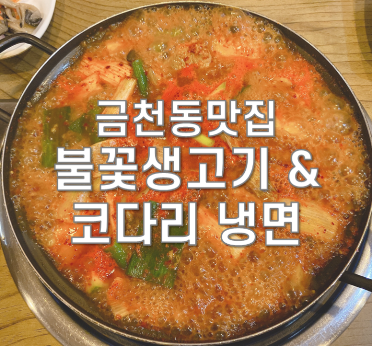  청주 금천광장 맛집]금천동 불꽃생고기 & 코다리냉면 짜글이!