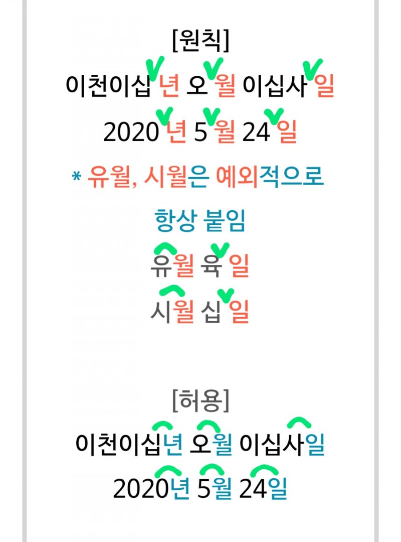 년/월/일 띄어쓰기] 제43항, 띄어 쓰는 것이 원칙, 붙여 씀도 허용... 그럼 유월&시월은? : 네이버 블로그