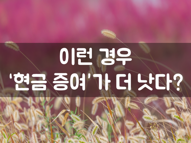  이런 경우 ‘현금 증여’가 더 낫다?