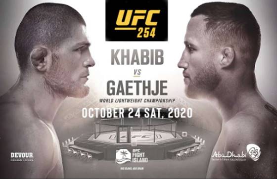 UFC 254 중계 하빕 개이치 라이트급 통합 타이틀전