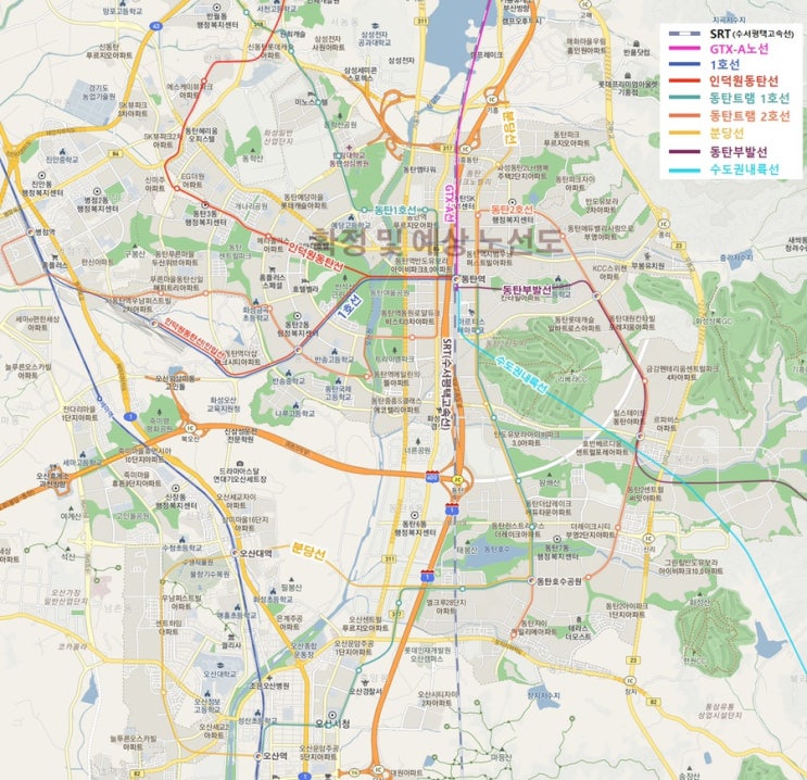 미래 동탄 지하철 노선도 최종 완성 버전