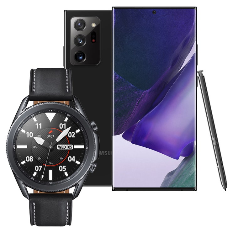  삼성전자 갤럭시노트20 울트라 공기계 미스틱 블랙 256GB + 갤럭시워치3 45mm SM-R840N 블랙, 1세트