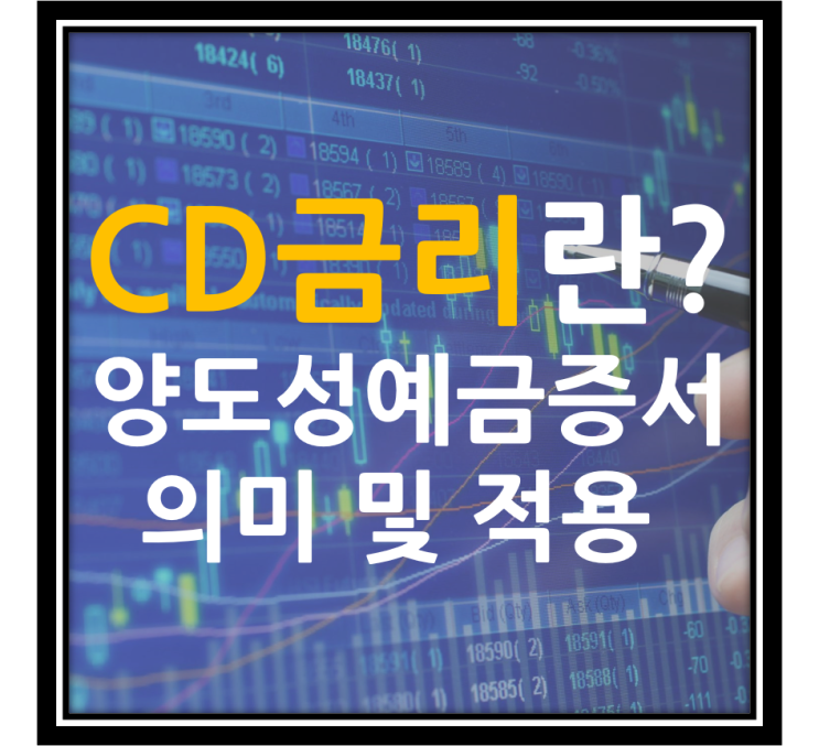 [경제공부] CD금리란 무엇일까? - CD3개월연동금리, CD6개월 의미