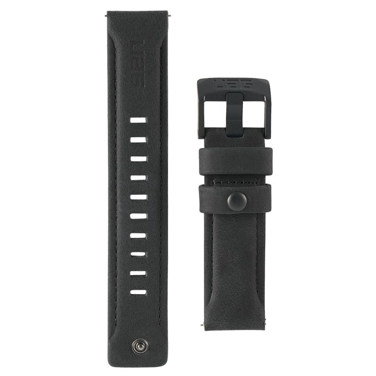  유에이지 갤럭시 프론티어/기어S3/워치3 22mm 가죽 스트랩 (45/46mm 호환 가능), 블랙, 1개