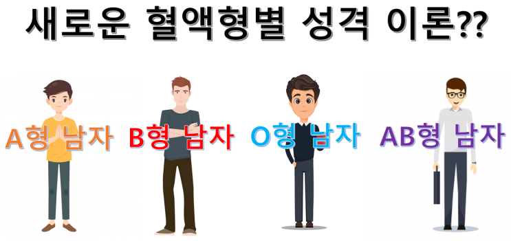  새로운 남자 혈액형별 성격 이론? (A형, B형, O형, AB형)