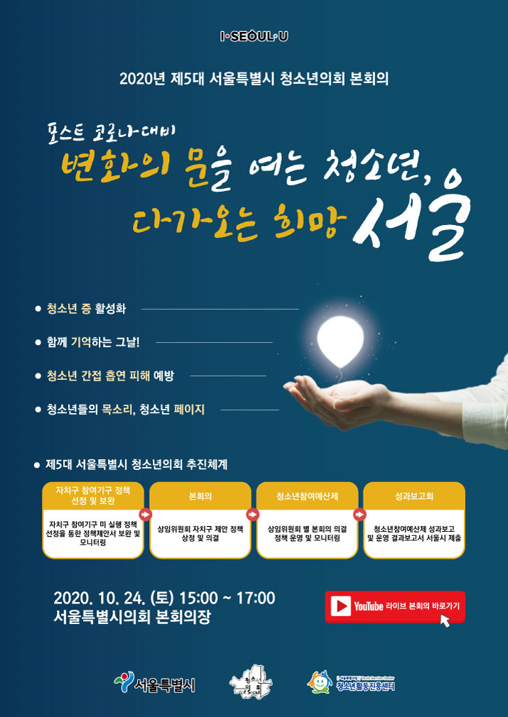 2020년 제5대 서울시 청소년의회 본회의 개최