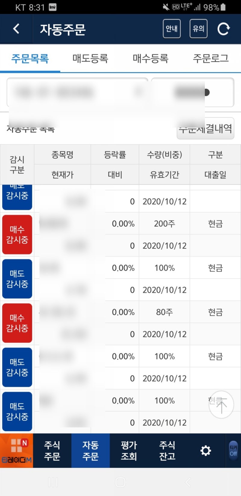 유안타증권 VS 키움증권 스탑로스(자동주문) 비교 : 네이버 블로그