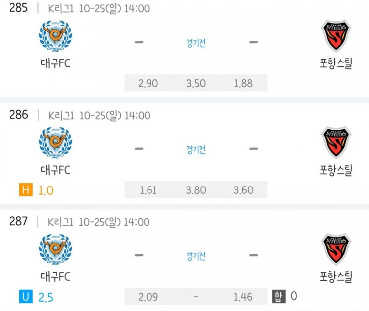 2020.10.25 K리그 프로축구 대구FC 포항스틸러스 | 광주FC 상주상무