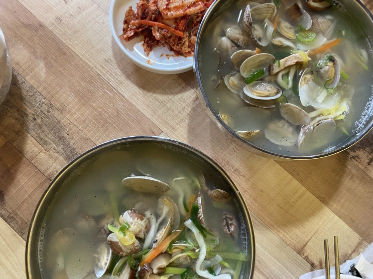  양이 혜자스러웠던 바지락칼국수, 원평맛집- 사골칼국수