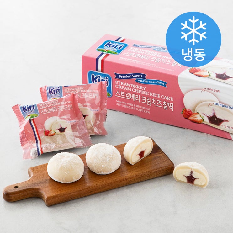  끼리 크림치즈 찰떡 스트로베리 (냉동), 60g, 9개입