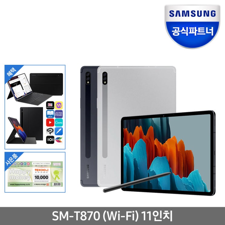  인증점 삼성 갤럭시탭S7 11.0 SM-T870 256G WIFI, 미스틱실버, SM-T870NZ