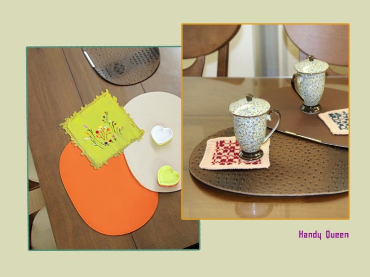 식탁 데코를 위해 만든 뜨개, 자수, 리폼한 생활용품들 / 식탁 인테리어소품