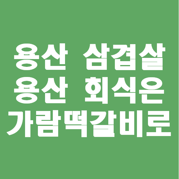  용산역 삼겹살과 회식장소를 찾는다면 가람떡갈비
