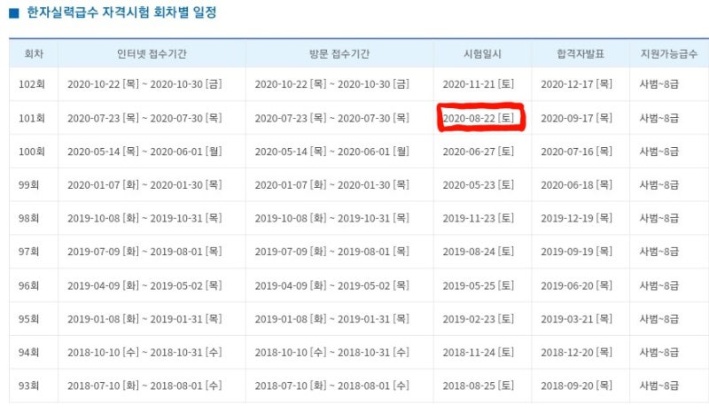 한자실력급수 자격시험] 제 101회 한자교육진흥회 시험 후기/3급 합격/1주 독학/공부방법 : 네이버 블로그