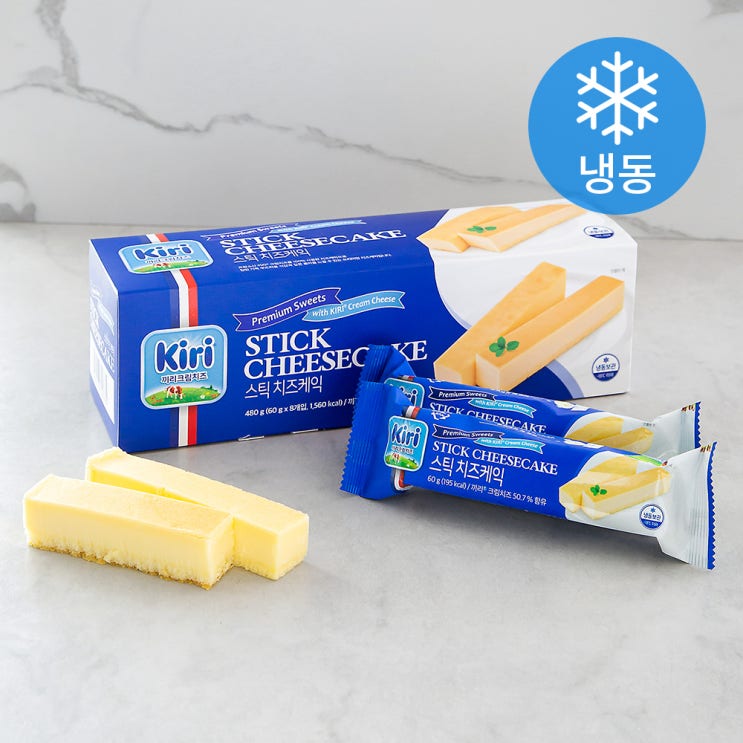  끼리 스틱 치즈케익 플레인 (냉동), 60g, 8개