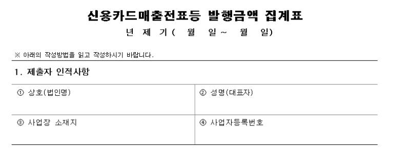 신용카드매출전표등 발행공제 등 6