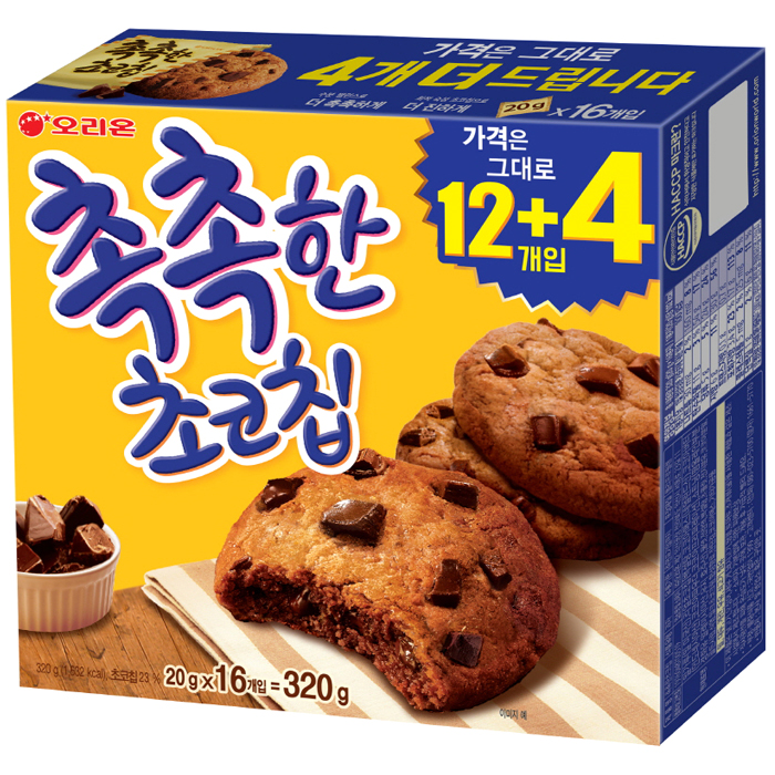  오리온 촉촉한 초코칩, 20g, 16개입