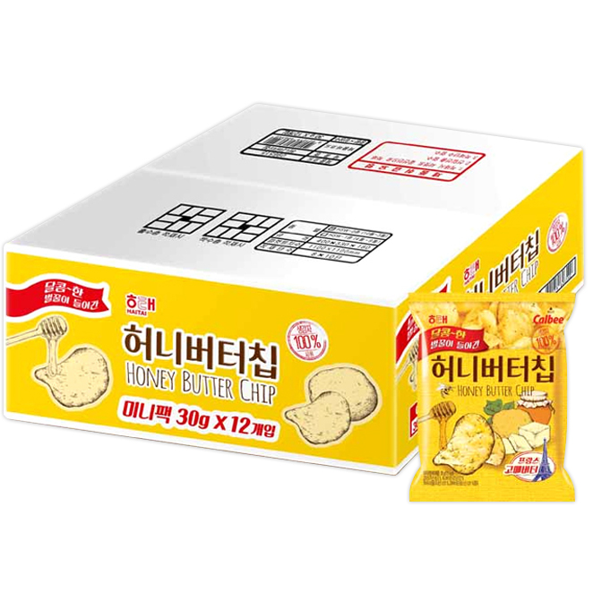  해태제과 허니버터칩 미니, 30g, 12개입