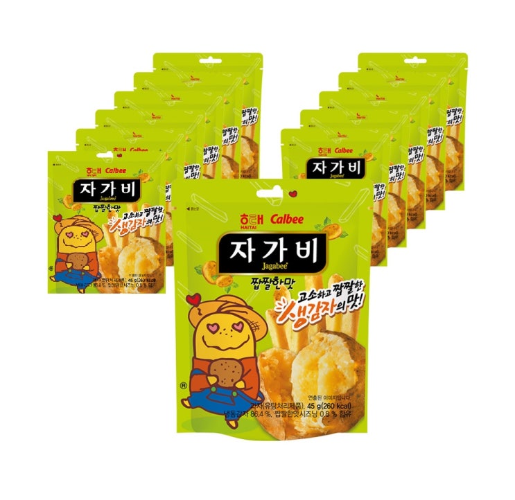  해태제과 자가비 짭짤한맛 스낵 파우치, 45g, 12개입