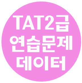  TAT2급 준비자료 <연습용 백데이터 다운로드>
