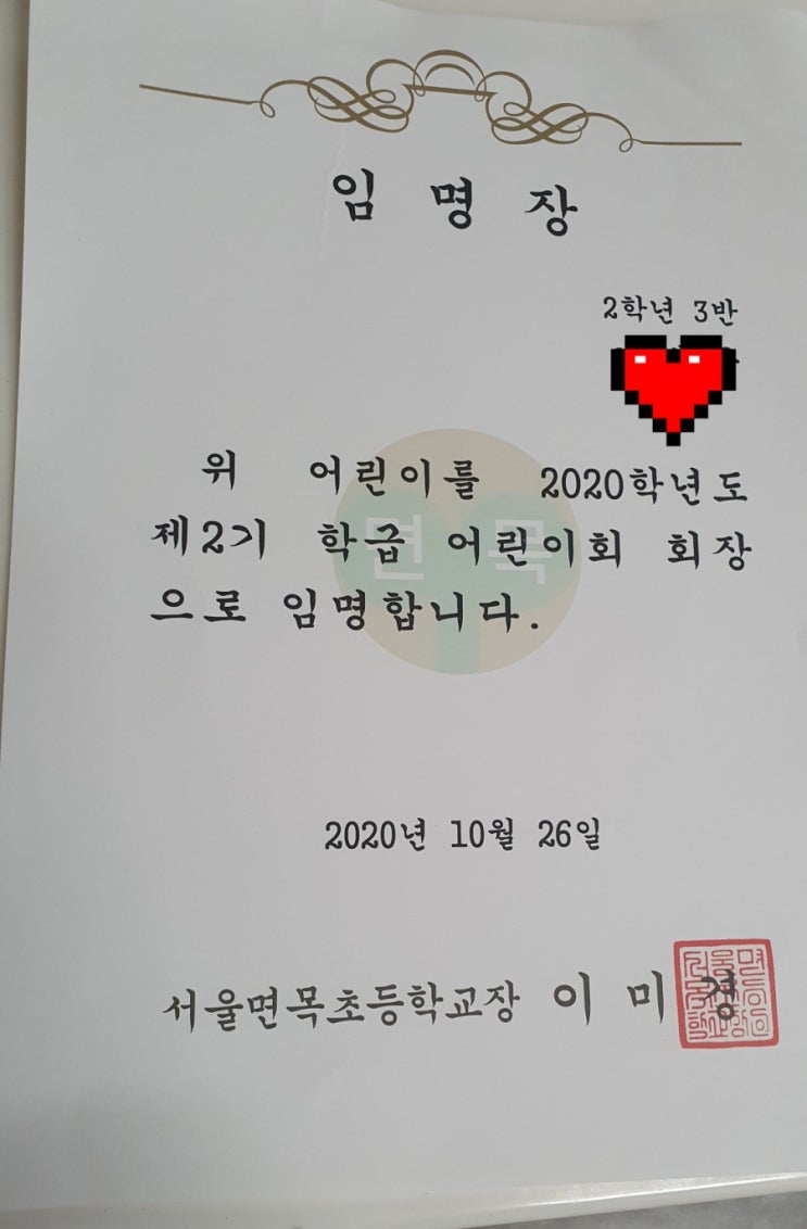  아들의 첫 감투